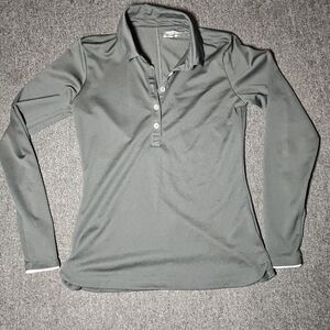 Women's Nike Golf Dri-fit Long Sleeve collared top S Gray